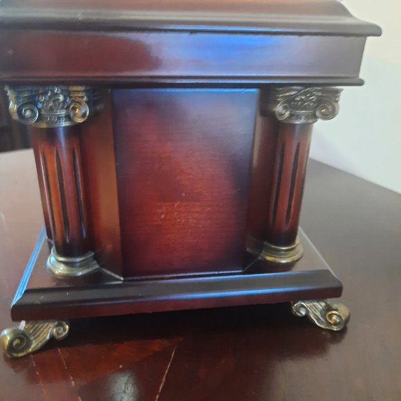 Bombay Mahogany Jewelry Box with Key/Vintage - Picture 7 of 10